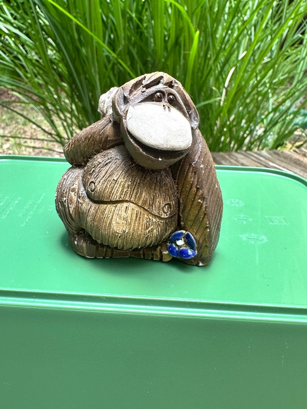 Vintage Artesania Rinconada Uruguay Ceramic Art Pottery Ape Figurine Signed